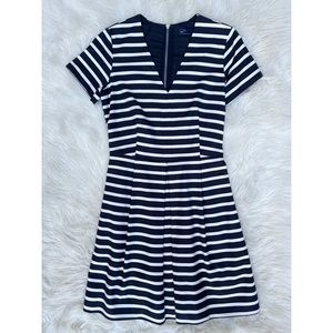 Gap Navy and White Nautical Fit and Flare Dress